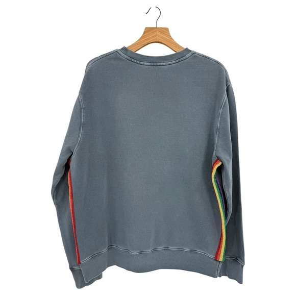 Zadig & Voltaire Simba Amour Wings Cotton Crew Sweatshirt in Blueberry Size L - Picture 2 of 13